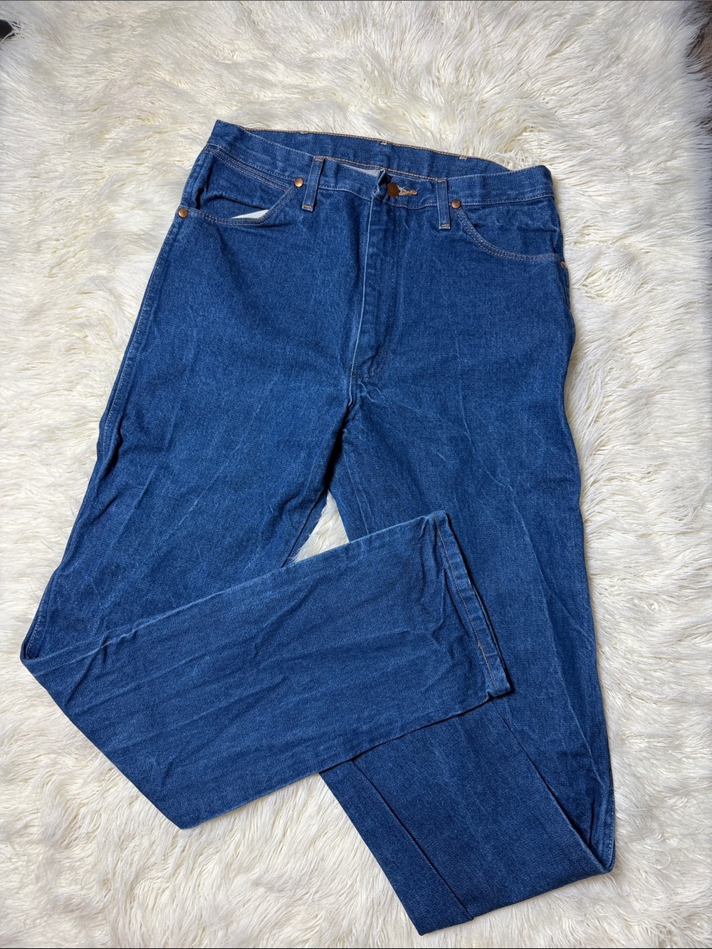 Wrangler Men’s Dark Blue Bootcut Jeans